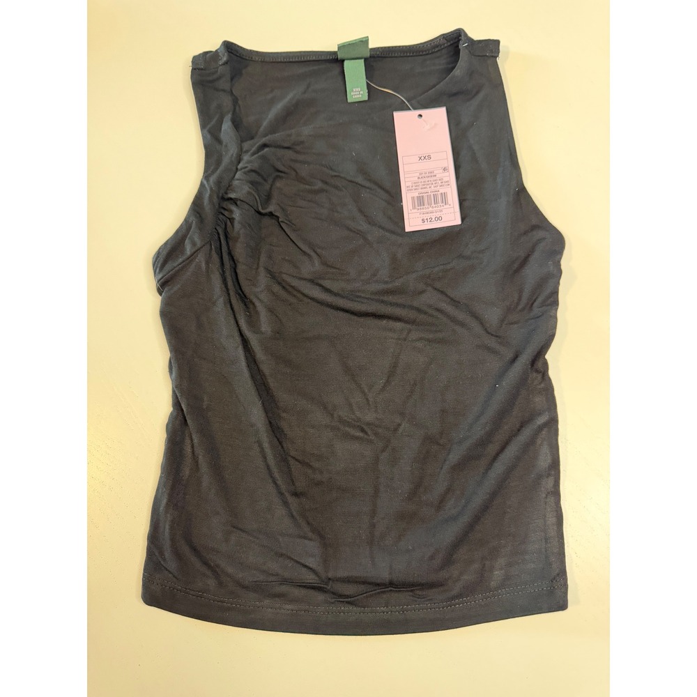 Wild Fable Juniors Black Sleeveless Ruched Tank Top XXS NWT 331 01 9303